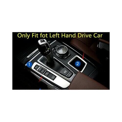 Steel Gear Shift Box Panel + Storage Box Cover Trim 2pcs For BMW X6 F16 15-19