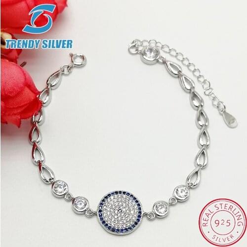 925 sterling silver with cz zirconia braceles bracelet for woman gifts for women femme jewelry jewellery luxury fashion evil eye