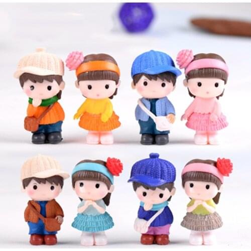 ZOCDOU 1 Piece Boy Girl Son Daughter Student Children Family Childhood Small Statue Little Figurine Crafts Ornament Miniatures