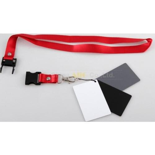 10pcs black white gray color balance card with strap for camera 500d 550d 1100d 100d 70d d3100 d3200 d90 d80 d60 d5300 d7100