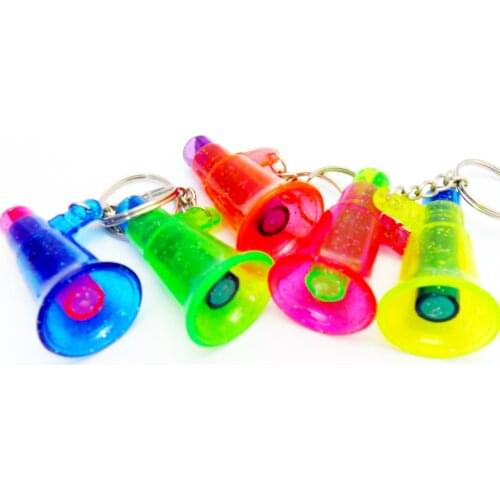 12 pcs whistle 48mm speaker megaphone shape key chain toy kid birthday party favor pinata Bag Filler loot Gag gift novelty prize