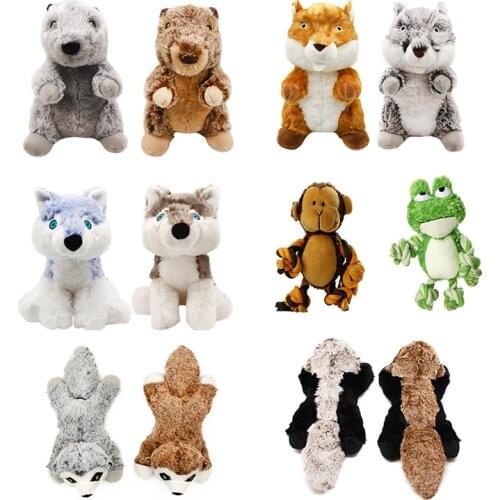 18 Style Pet Dog Toy Pet Plush Animal Doll Puppy Bite Resistant Molar Squeak Toy To Teeth Cleaning Chew Pet Dog Toys Cat Product