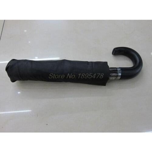 5PCS Daiwenwo Leather Handle 10 Rib Strong Automatic Umbrellas Wind Resistant Men Black Three Folding women Umbrella Rain