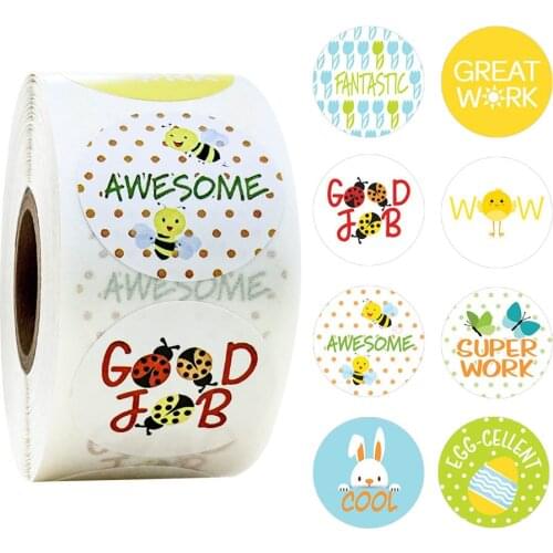 50-500pcs 8 styles Round Cartoon Seal Labels Handmade Stickers 1 inch Scrapbooking Paper Stickers Stationery Stickers