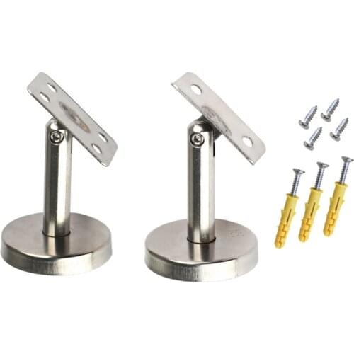 6Pcs/Lot 304 Stainless Steel Handrail Wall Floor Mount straight post Bracket Adjustable With Screw Anchor