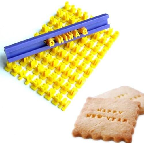 72pcs Alphabet Number Cookie Biscuit Letter Stamp Embosser Cutter Fondant Mould DIY Baking Tool for Cookie Decorations Chocolate