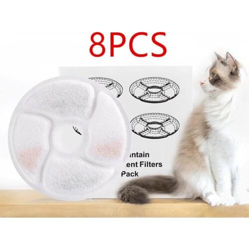 8PCS Pet Water Fountain Charcoal Filter Cat Water Dispenser Activated Carbon Filter Cotton Drinker Replacement Pet Supplies