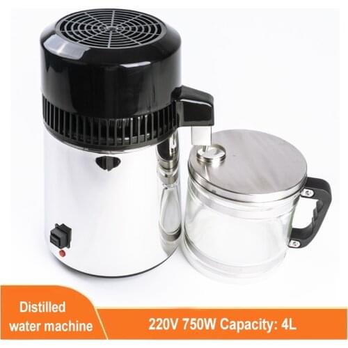 4L Distilled Water Machine 750W Dental Distillation Purifier 304 Stainless Steel Distilled Water Machine Dispenser Filter