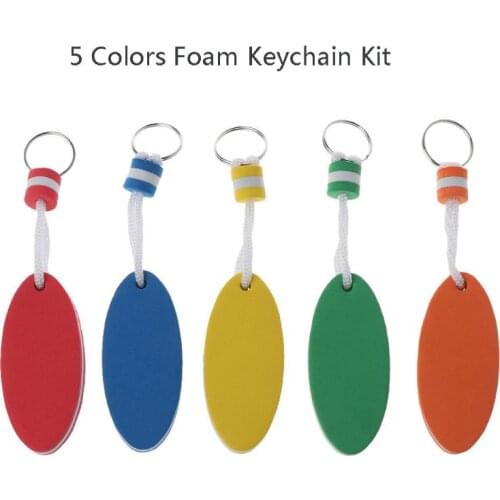 5 Colors Foam Floating Keychain Oval Shape Foam Floater Key Ring for Boating Fishing Surfing Sailing Outdoor Sports 97QE