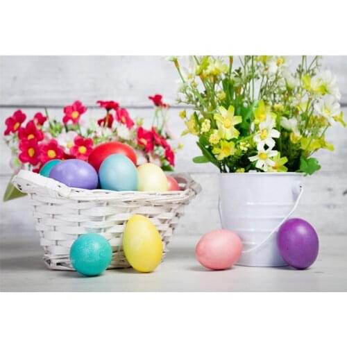 Flower basket Easter backgrounds photography vinyl children photo shots backdrops for photographer Studio kits fotografia GE-151