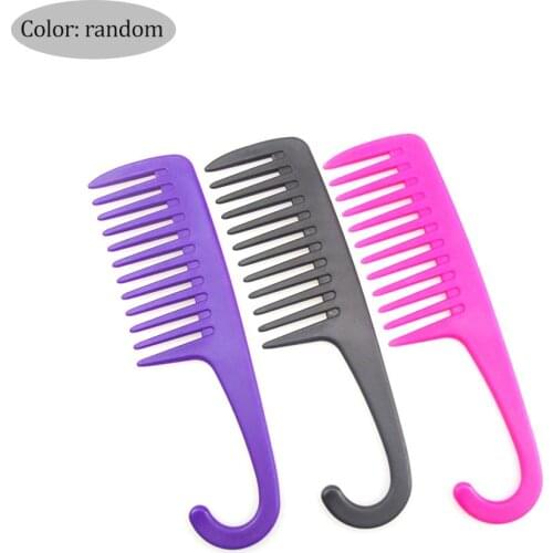 Detangler Shower Comb Hook Type Hairdressing Plastic Comb Portable Flat Comb Wet Or Dry Styling For Hanging In Shower