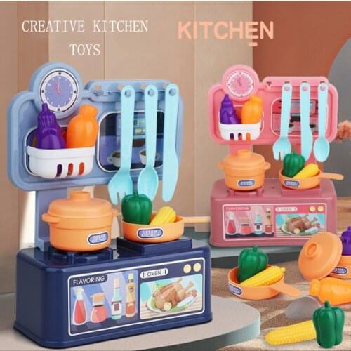 Childrens kitchen toy simulation tableware educational toy mini kitchen food pretend to play role boy girl toy cooking suit