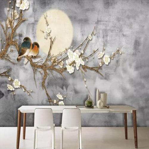 Photo Wallpaper 3D Chinese Style Flowers And Birds Wall Painting Living Room TV Sofa Bedroom Background Wall Murals Home Decor