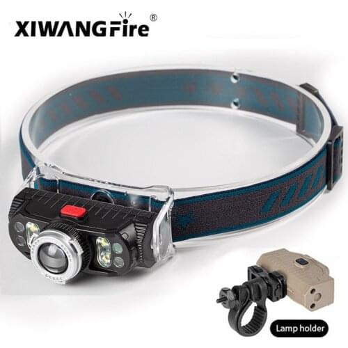 Induction Built-in Battery Headlight Usb Rechargeable Battery Display Torch Camping Flashlight Strong Head-mounted Light Fishing