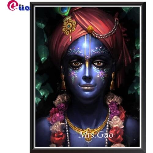 Krishna Beautiful Indian Woman 5d Diy Diamond Painting Full Square Round Drill Mosaic Picture Diamond Embroidery Flowers Girl