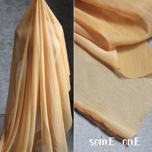 Lace Tulle Fabric Old yellow Strip Tradition Plant dyeing DIY patchwork Skirt Veil Art decor Dress Designer Fabric 50*150cm