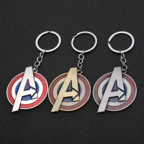 Marvel The Avengers 4 Keychains Metal Captain America Hulk Fist Figure Model Toys Gift