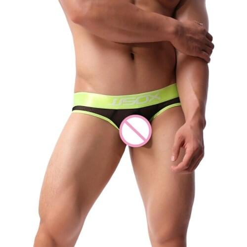 Men Sexy Gay Thong Mesh Transparent Hip Exposure Jockstrap String Homme Slip Sexy Erotic Homens Mens Thongs & G Strings Cueca