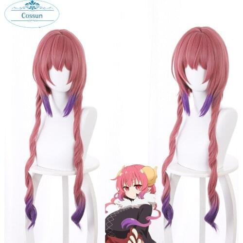 Anime Miss Kobayashis Dragon Maid Iruru Cosplay Wig Heat Resistant Synthetic Hair Women Halloween Party Wig+ Free Wig Cap