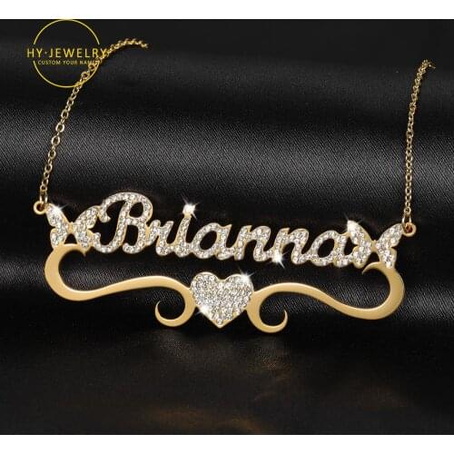 Personalized Butterfly Necklaces Custom Bling Iced Out Butterfly Name Necklaces Nameplate Stainless Steel Chain Christmas Gifts