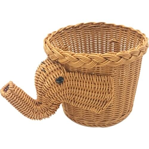 Handmade Bamboo Elephant Wicker Picnic Basket Food Bread Camping Picnic Basket Bamboo Fruit Storage Basket