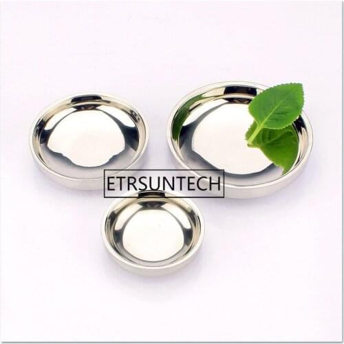 Seasoning Pickles Dish Stainless Steel Round Soy Sauce Vinegar Plate Barbecue Tableware Hot Pot Chili Ginger Dish