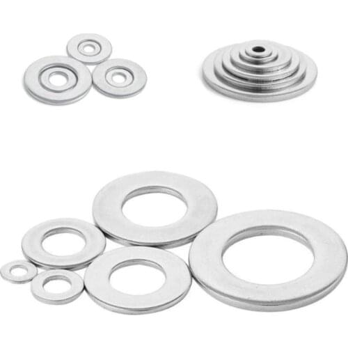 M1.6 M2 M2.5 M3 M4 M5 M6 M8 M10 M12 M14 M16 M18 M20 Spacer 304Stainless Steel Washer Plain Gasket for Screw Bolt Flat Metal