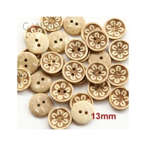 50pcs/lot Flower design Natural coconut shell buttons 13mm Accssories sewing (ss-1134)