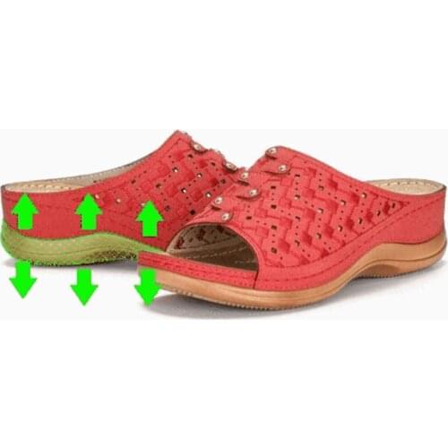 Women Open Toe Breathable Anti-slip Beach Sandals Platform Carved Slipper Loafers Large Size Casual Wedges Sandal Shoe Female