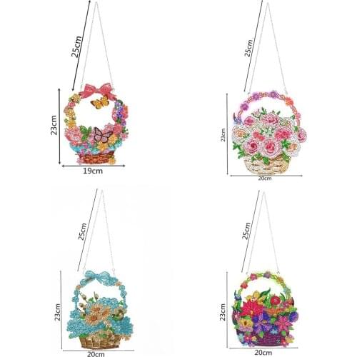 DIY Drill Garland 5D Crystal Diamond Painting Art Flower Basket Wreath Gift Handwork Crafts Hanging Mosaic Wall Home Decor Gifts