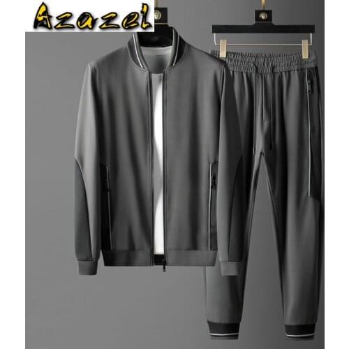 Azazel Sport Mens Sets (sweatshirts+pants) Luxury Baseball Collar Zipper Male Suits Plus Size 5xl Slim Fit Casual Man Sets