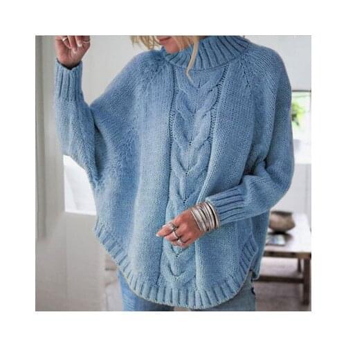 Plus size knitted sweater Women batwing sleeve oversized sweater Black yellow khaki pink solid lazy oaf pullover Fall jumper