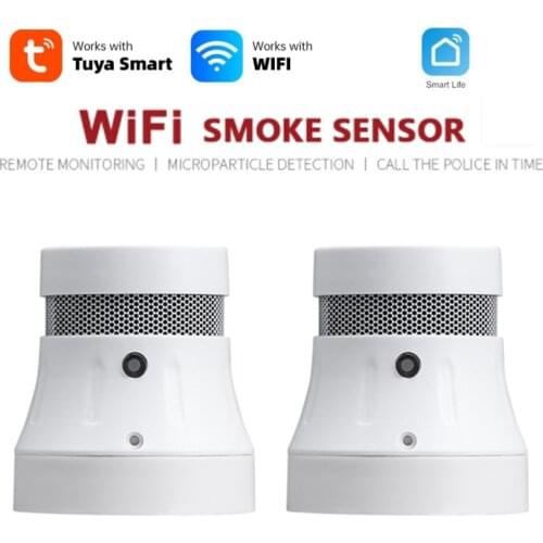 Tuya Smart Wifi Smoke Detector Smoke House Combination Fire Sensor Home Security System Firefighters Smoke Detector Protection