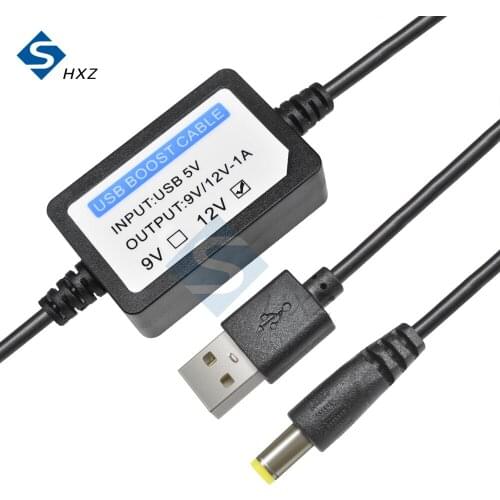 USB Power Boost Line 5V To 9V 12V 1A Boost Line DC Port 5.5MMX2.1MM Line 1.3M Step UP Module USB Converter Adapter Cable