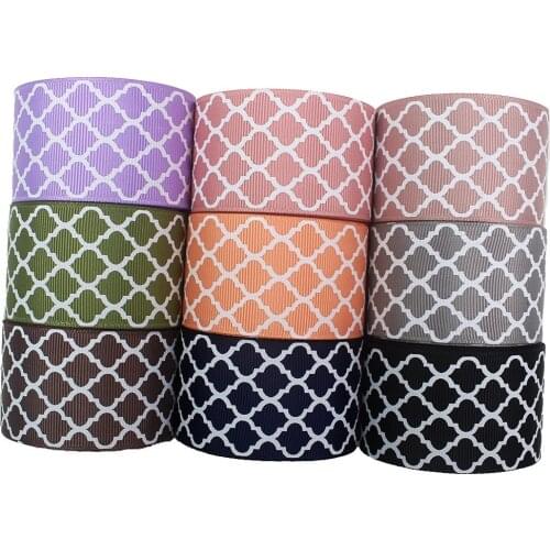 1-1/2‘’38mm 10yds Geometric patterns Thermal transfer Printed grosgrain Ribbons,bow cap accessories decorations,I-191121-2534