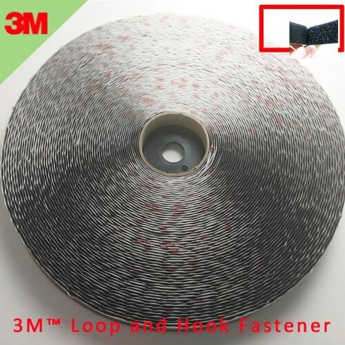 1IN*50Y 100% original 3M Nylon Reclosable Fabric Adhesive hook and loop acrylic Fastener SJ3527 and SJ3526 3M tape Black