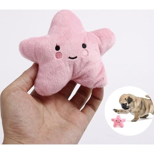 2021 High Quality Creative Cartoon Plush Dog Toy Star Shape Squeaky Pet Chew Toy Dog Cleaning Accessories Supplies