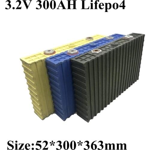 4pcs Lifepo4 Cell 3.2v 300ah High Capacity Lifepo4 Lithium Battery for Electric Vehicle Car Boat Inverter Solar Energy Storage