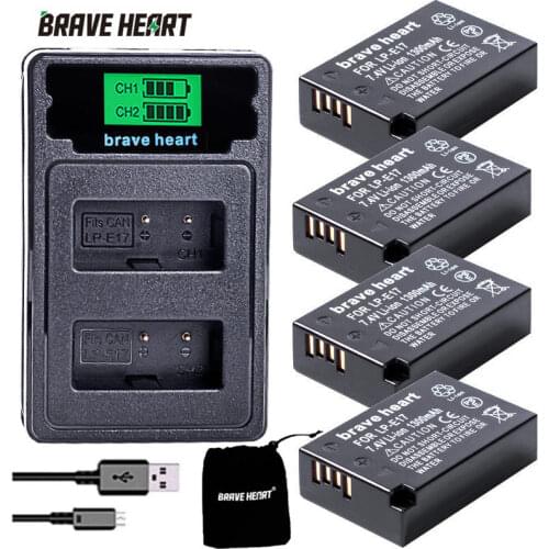 Bateria LPE17 LP E17 LP-E17 Battery +type-c dual Charger for Canon EOS 200D M3 M6 750D 760D T6i T6s 800D 8000D Kiss X8i Cameras