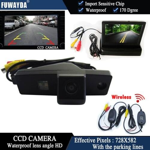 FUWAYDA Wireless Color CCD Chip Car Rear View Camera for Toyota Highlander Kluger Lexus RX300+4.3 Inch foldable LCD TFT Monitor