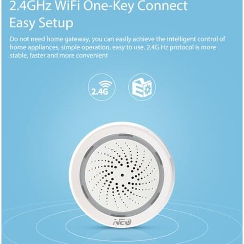 Wireless WiFi Siren Alarm Sensor Sound for Echo Google Home WiFi Temperature Humidity Sensor Siren Alarm Tuya Smart App