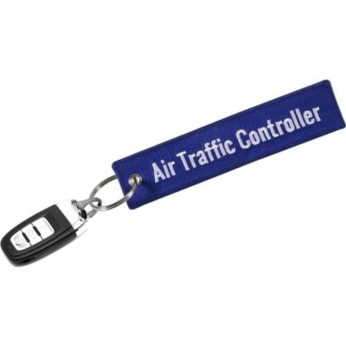 Air Traffic Controller Keychain for Avaition key chain blue emboridery customize key ring chain key tags Fashion Jewelry llavero