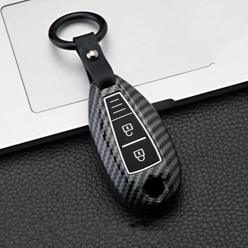 Carbon Fiber ABS Car Key Case For Suzuki Kizashi Swift SX4 S-Cross 2 Buttons Smart Remote Fob Cover Keychain Bag Auto