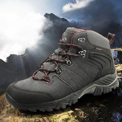 Clorts Winter Sneakers for Men Waterproof Genuine Leather Hiking Shoes Breathable Non-slip Men Outdoor Climbing Shoes HKM-822