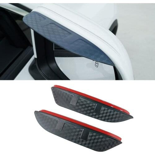 For Toyota Avalon Sienna Yaris Vitz Auto Car Side Rear View Mirror Rain Visor Carbon Fiber Texture Eyebrow Sunshade Guard Cover