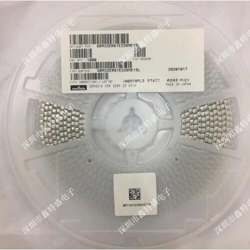 GRM32ER61E226ME15L SMD MLCC 1210 22uF(226) ±20% 25V NRND Ceramic Capacitor GR332DD72W104KW01L SMD MLCC 1210 100nF(104) ±10% 45