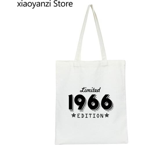 1966 Limited Edition Gold Design Black Canvas Tote Bag Cool Casual pride Eco Reusable Shopping Bag New Fashion Shoulder Bags