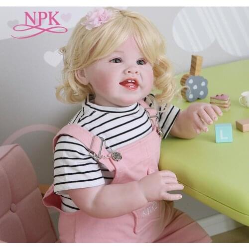 NPK 70CM Original soft body bebe doll reborn todder girl huge baby lifelike desgin Pink breeches christmas decoration gift