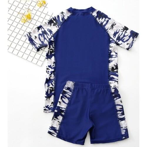 Summer board boy swimwear camouflage printing kids boy swimsuit beach swim shirt trunk bikinis set suit pool swimwear boy