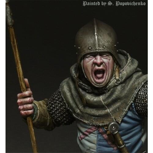 1/10 Resin Kit Bust Spear Soldier Game Role Assembly Models Figure Resin Kit Colorless Model Kits Self-Assembled Toys